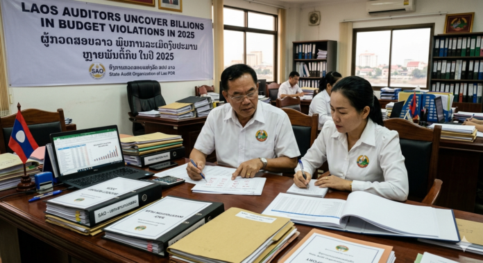 Lao State Audit Office has uncovered billions of dollars in budget violations in 2025. Lao State Audit Office has uncovered billions of dollars in budget violations in 2025.